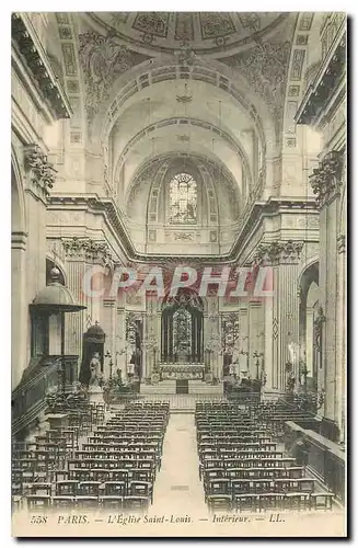 Cartes postales Paris l'Eglise Saint Louis Interieur