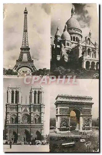 Ansichtskarte AK Paris et ses Merveilles la Tour Eiffel 1887 1889 la Basilique du Sacre Coeur de Montmartre 1876