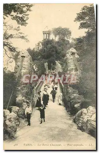 Ansichtskarte AK Paris les Buttes Chaumont Pont suspendu