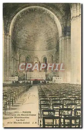 Cartes postales Paris Basilique du Sacre Coeur de Montmartre la Nef et le Maitre Autel