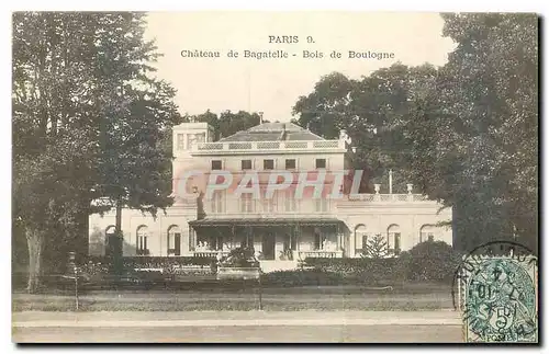 Cartes postales Paris Chateau de Bagatelle Bois de Boulogne