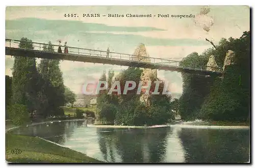 Cartes postales Paris Buttes Chaumont Pont suspendu