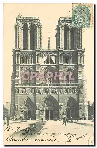 Cartes postales Paris l'Eglise Notre Dame