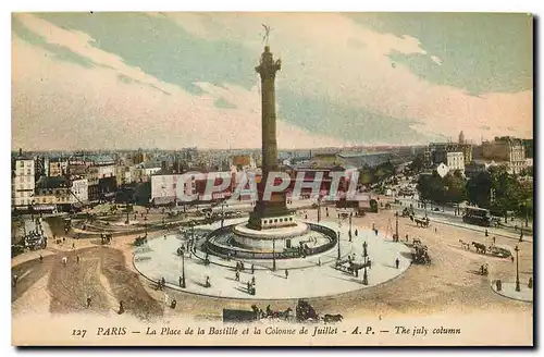 Cartes postales Paris la Place de la Bastille et la Colonne de Juillet