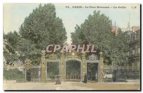 Cartes postales Paris le Parc Monceau la Grille