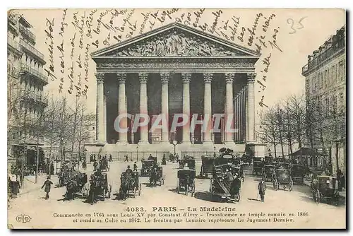 Cartes postales Paris la Madeleine Commencee en 1764 sous Louis XV par Constant d'Ivry