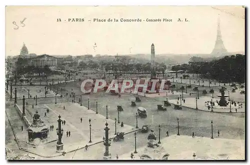 Ansichtskarte AK Paris Place de la Concorde Tour Eiffel