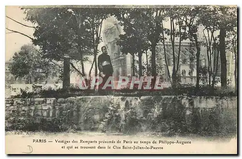 Ansichtskarte AK Paris Vestiges des Remparts presumes de Paris au temps de Philippe Auguste et qui se trouvent da