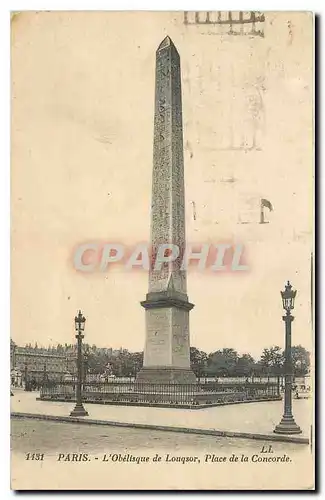 Ansichtskarte AK Paris l'Obelisque de Louqsor Place de la Concorde