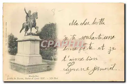 Ansichtskarte AK Montpellier Jardin du Peyrou Statue de Louis XIV