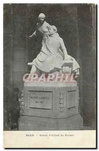 Cartes postales Paris Statue d'Alfred de Musset