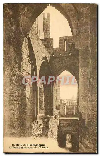 Ansichtskarte AK Cite de Carcassonne Defenses exterieures du Chateau