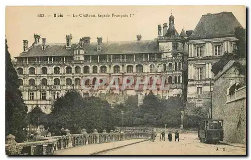 Cartes postales Blois Le Chateau facade Francois 1er Tramway