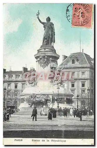 Cartes postales Paris Statue de la Republique