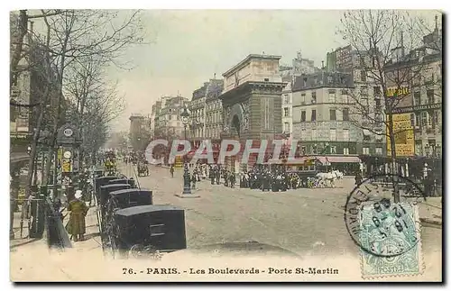 Cartes postales Paris les Boulevards Porte St Martin