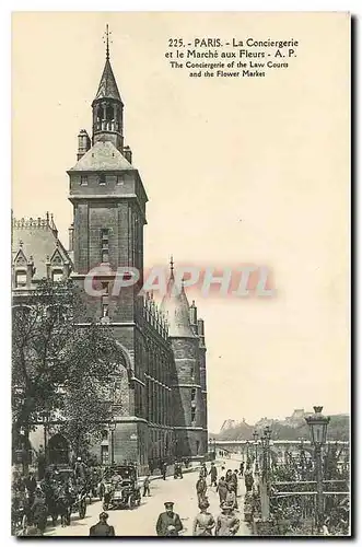 Cartes postales Paris La Conciergerie et le Marche aux Fleurs