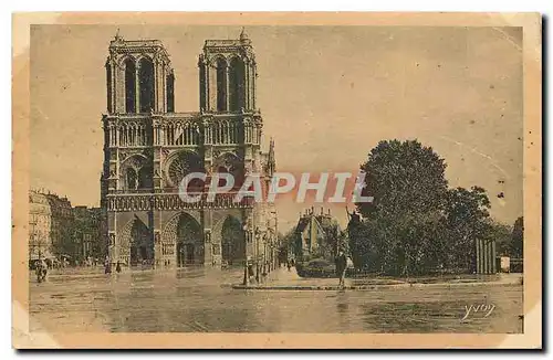 Ansichtskarte AK Paris en flanant Le Parvis et la Facade de Notre Dame