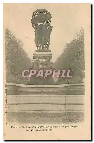 Cartes postales Paris fontaine des Quatre Parties du Monde par Capreaux Jardin du Luxemburg