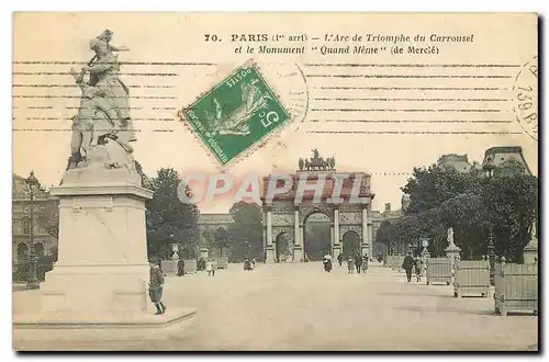 Cartes postales Paris l'Arc de triomphe du Carrousel et le monument Quand Meme