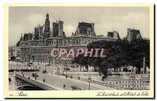 Cartes postales Paris le Pont et Hotel de ville