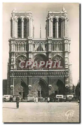 Cartes postales Paris et ses merveilles facade de la cathedrale Notre Dame
