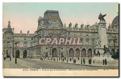 Ansichtskarte AK Paris Place du Carrousel Monument de Gambetta