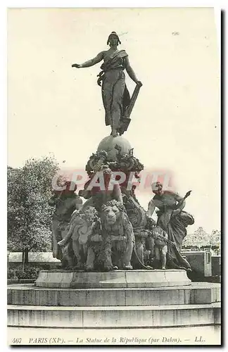 Ansichtskarte AK Paris la Statue de la Republique par Dalou Lion