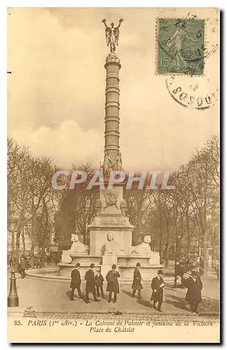 Cartes postales Paris la Colonne du Palmier et fontaine de la Victoire place du Chatelet