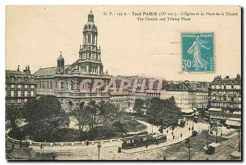 Ansichtskarte AK Tout Paris L'Eglise et la Place de la Trinite