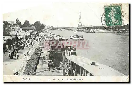 Cartes postales Paris la Seine au Point du Jour Tour Eiffel