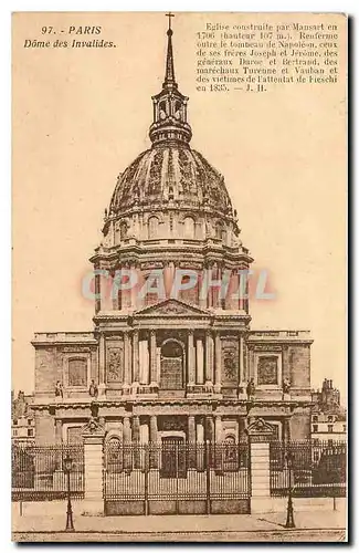 Cartes postales Paris Dome des Invalides