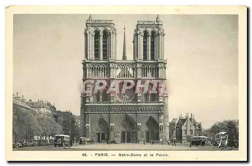 Cartes postales Paris Notre Dame et le Parvis