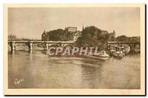 Ansichtskarte AK En Visitant Paris la Seine pont Neuf et Square du Vert galant