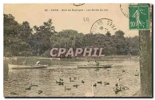 Cartes postales Paris Bois de Boulogne Les Bords du Lac