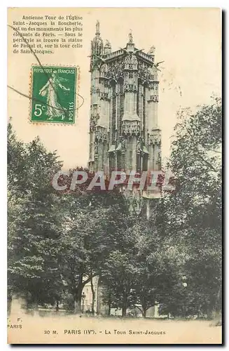 Cartes postales Paris IV la tour Saint Jacques