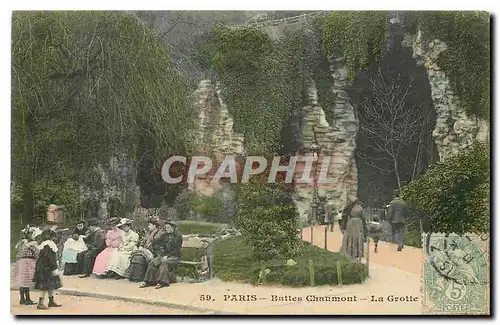 Cartes postales Paris Buttes Chaumont La Grotte