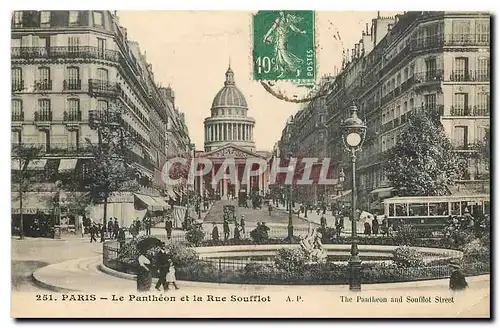 Cartes postales Paris Le Pantheon et la Rue Soufflot