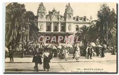 Cartes postales Monte Carlo Facade du Casino et les Jardins