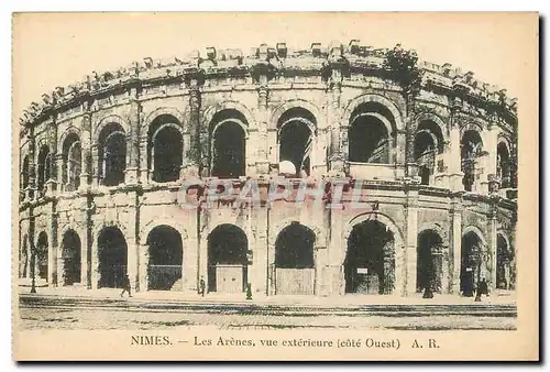 Cartes postales Nimes Les Arenes vue exterieure cote Ouest