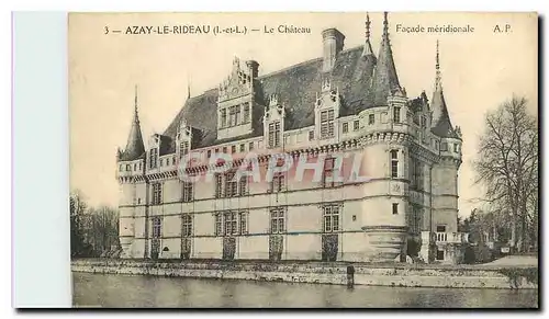 Cartes postales Azay le Rideau I et L Le Chateau Facade meridionale