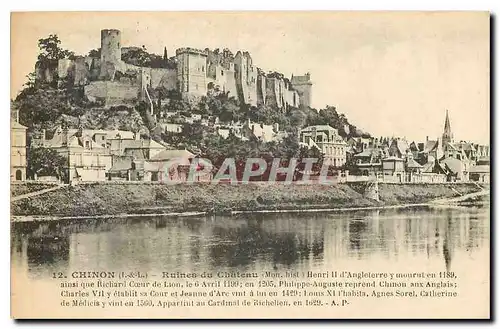 Cartes postales Chinon I & L Ruines du Chateau