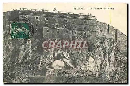 Cartes postales Belfort Le Chateau et le Lion