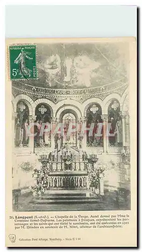 Ansichtskarte AK Longpont S et O Chapelle de la Vierge Autel donne par Mme la Comtesse Samel Defresne