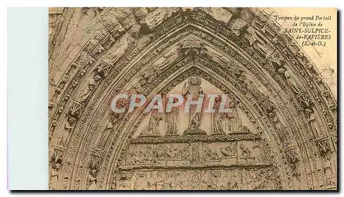 Cartes postales Tympan du Grand Portail de l'Eglise de Saint Sulpice de Favieres S et P