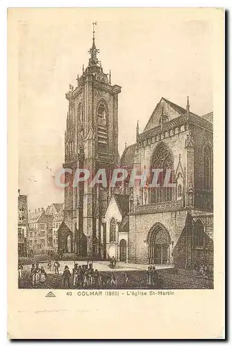 Cartes postales Colmar 1860 L'Eglise St Martin