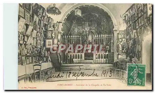 Cartes postales Font Romeu Interieur de la Chapelle et Ex Voto