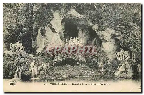 Cartes postales Versailles Grandes Eaux Grotte d'Apollon