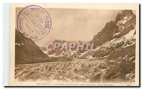 Cartes postales Chamonix La Mer de Glace vue prise du Montenvers