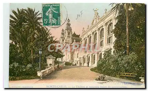 Cartes postales Monte Carlo Le Theatre et Nouveau Salon de conversation