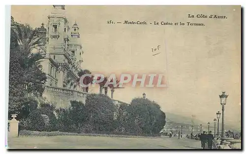 Cartes postales La Cote d'Azur Monte Carlo Le Casino et les Terrasses